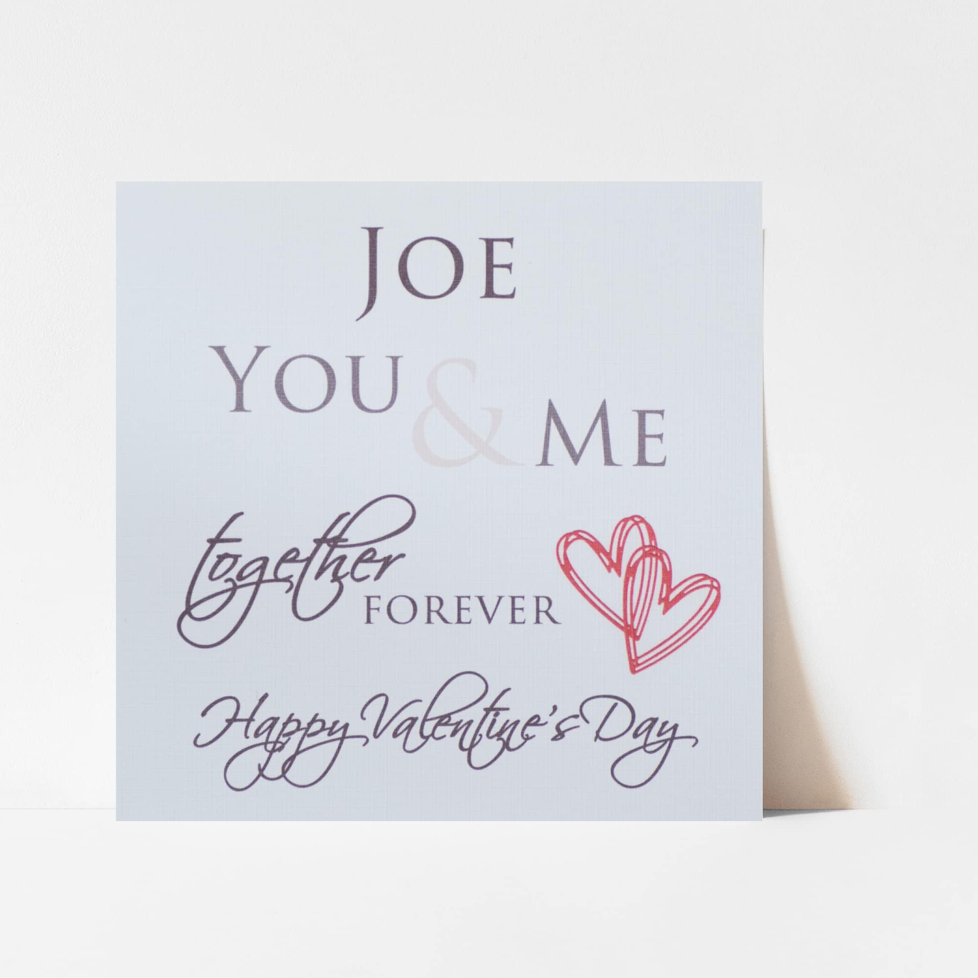 Personalised Romantic Valentines Card Together Forever. For Husband, Wife, Boyfriend, Girlfriend, Fiancé, Fiancée, Partner.