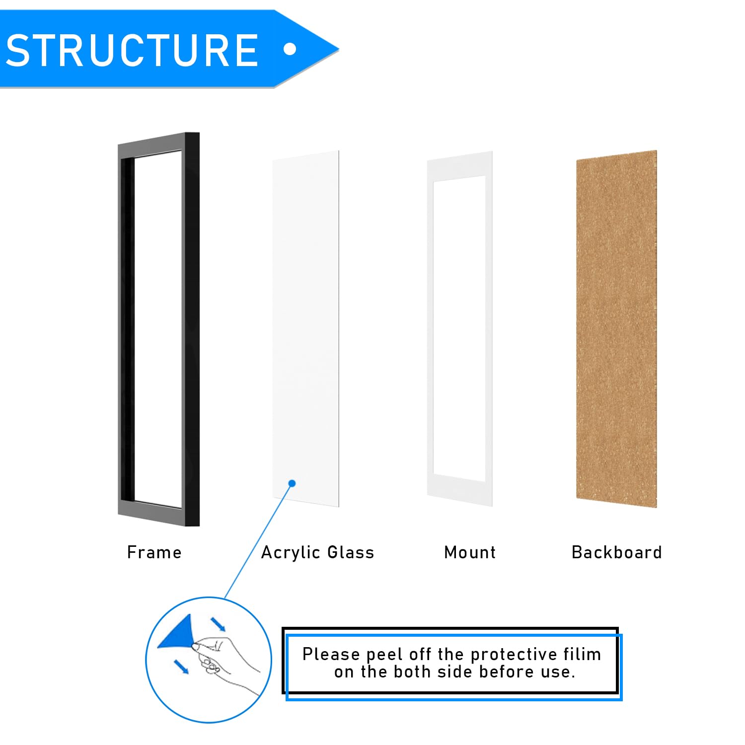 Zueyunstoo 7x5 Picture Frames, Pack of 2 Black 7x5 Photo Frames, 5x7 Frame with mount, Wall Mounted and Freestanding - Image 3