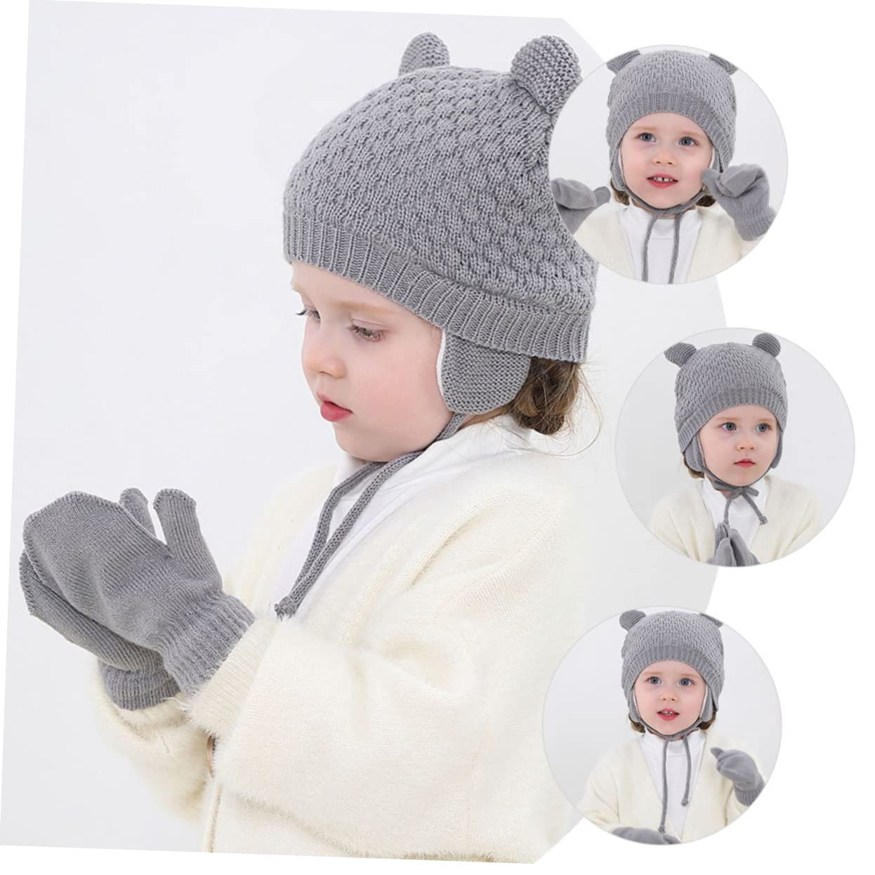 LIFKOME 5 Set Di Cappello Con Guanti Cappello Caldo Per Bambino Cappello Antivento Lavorato A Maglia Comodo Ed Elastico
