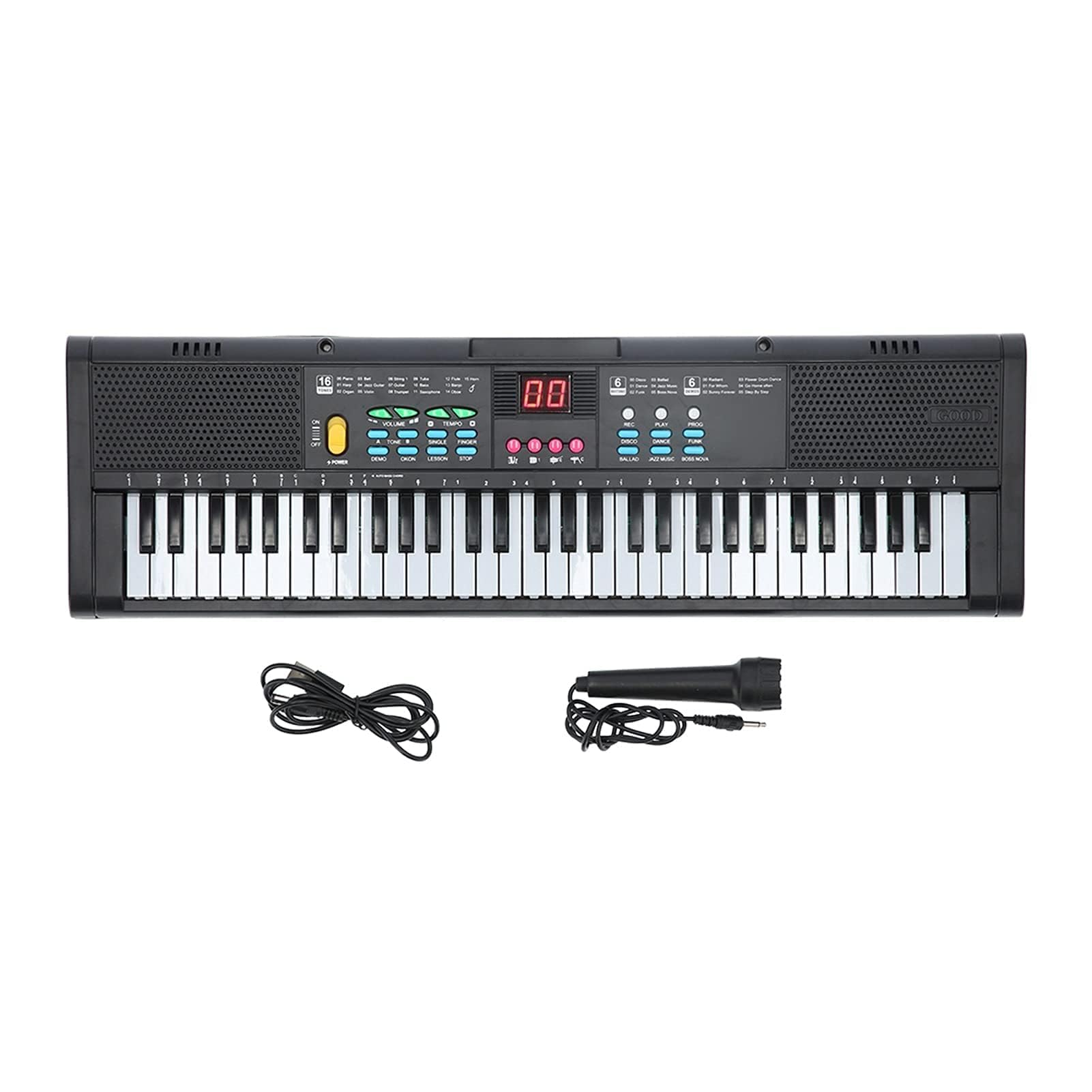 Strumento per Pianoforte a Tastiera, Multifunzionale Digitale Elettrico a 61 Tasti con Microfono MQ6186