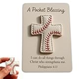 NUJOLI Baseball Pocket Blessing Handmade Christian Gifts A Pocket Blessing Baseball Cross Edition, Perfect for Baseball Enthusiasts, Christian Fans, And Sports Lovers