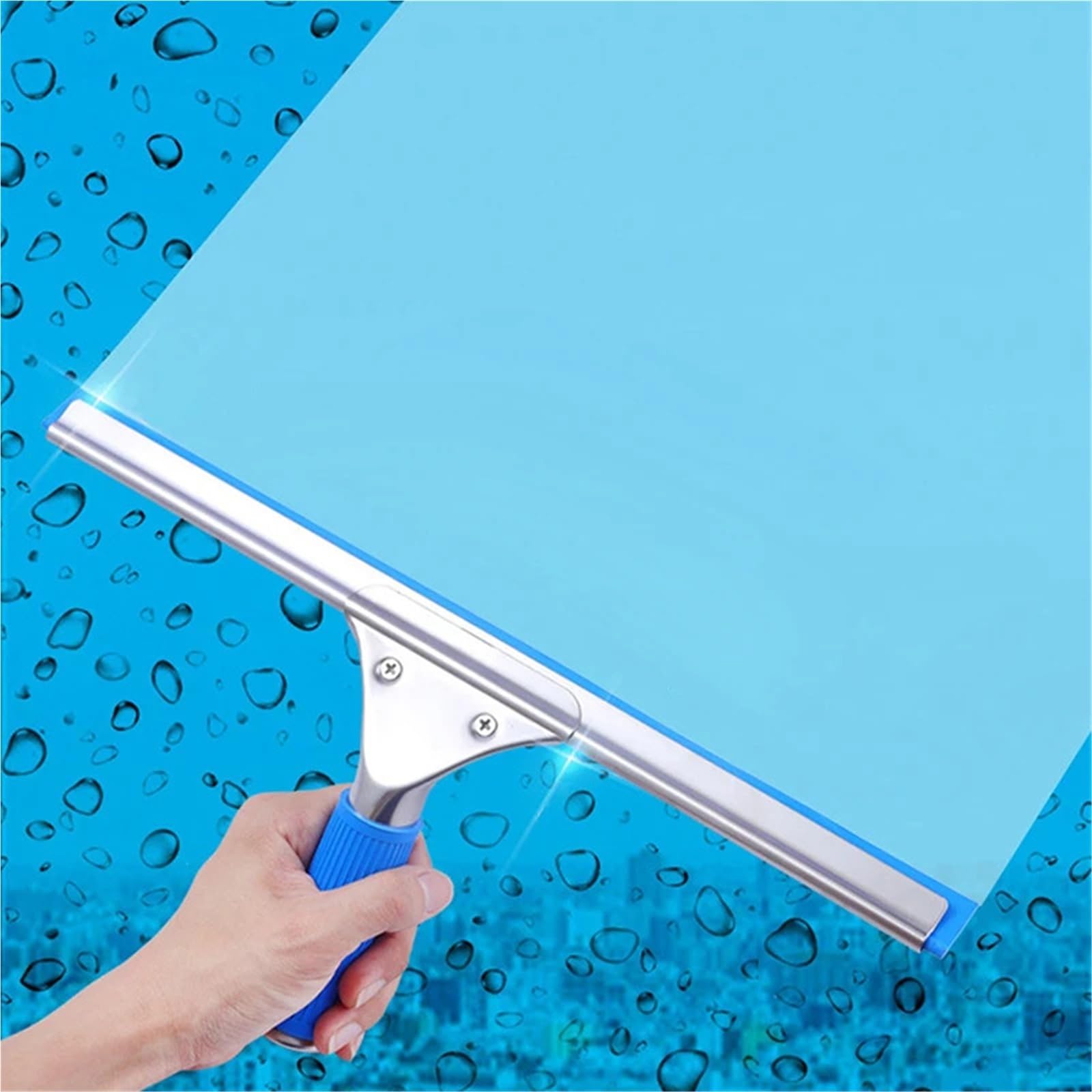 Escobilla Limpiacristales 2/1 Uds 35CM Limpieza de Ventanas Combo escobilla Goma y Limpiador Microfibra Ducha limpiaparabrisas Vidrio Herramienta(C)