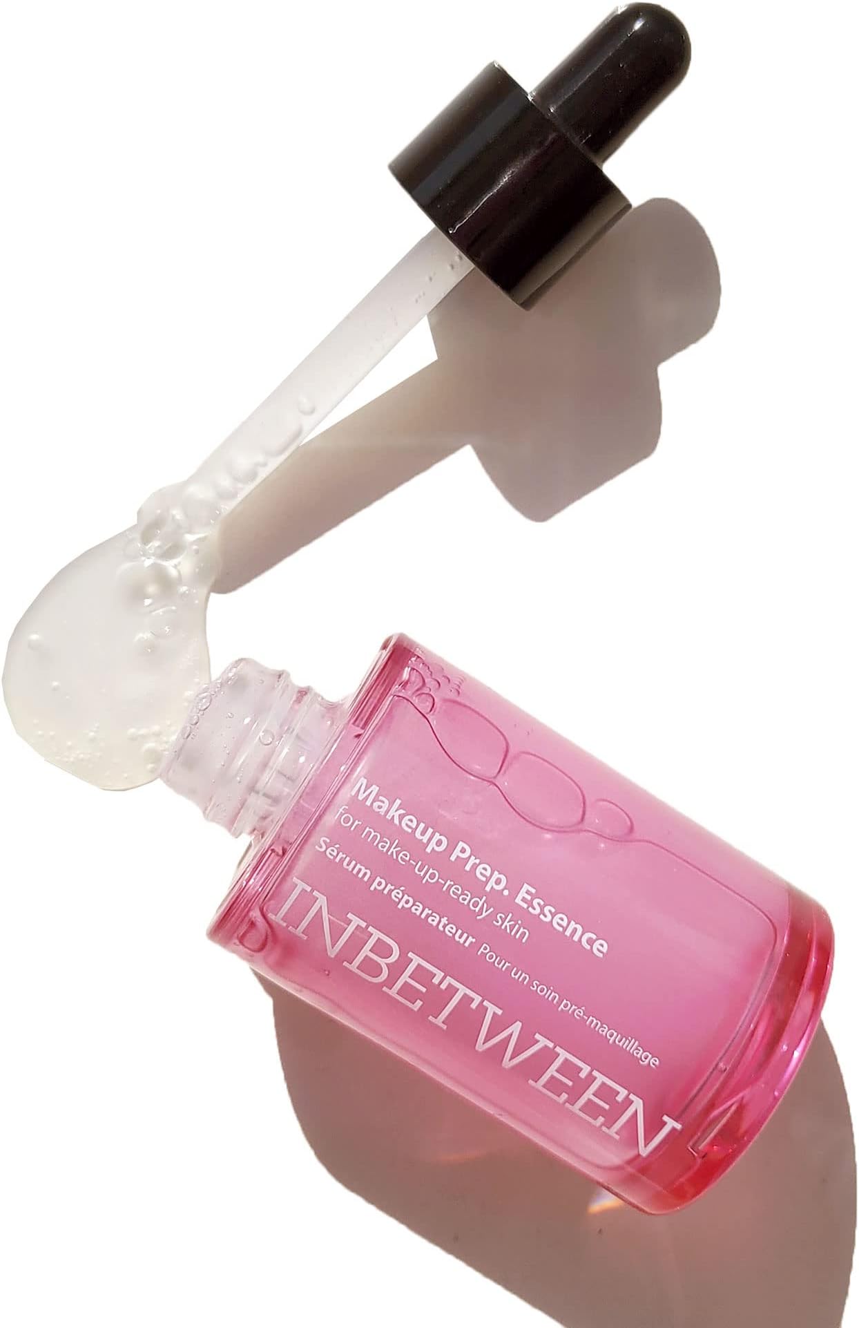 Inbetween Makeup Prep Essence Primer with Niacinamide - Vegan Face Primer Serum for Smooth Dewy Finish & Color Pore Control, Korean Beauty Brightening Primer for Make Up Ready Skin 1 Fl Oz