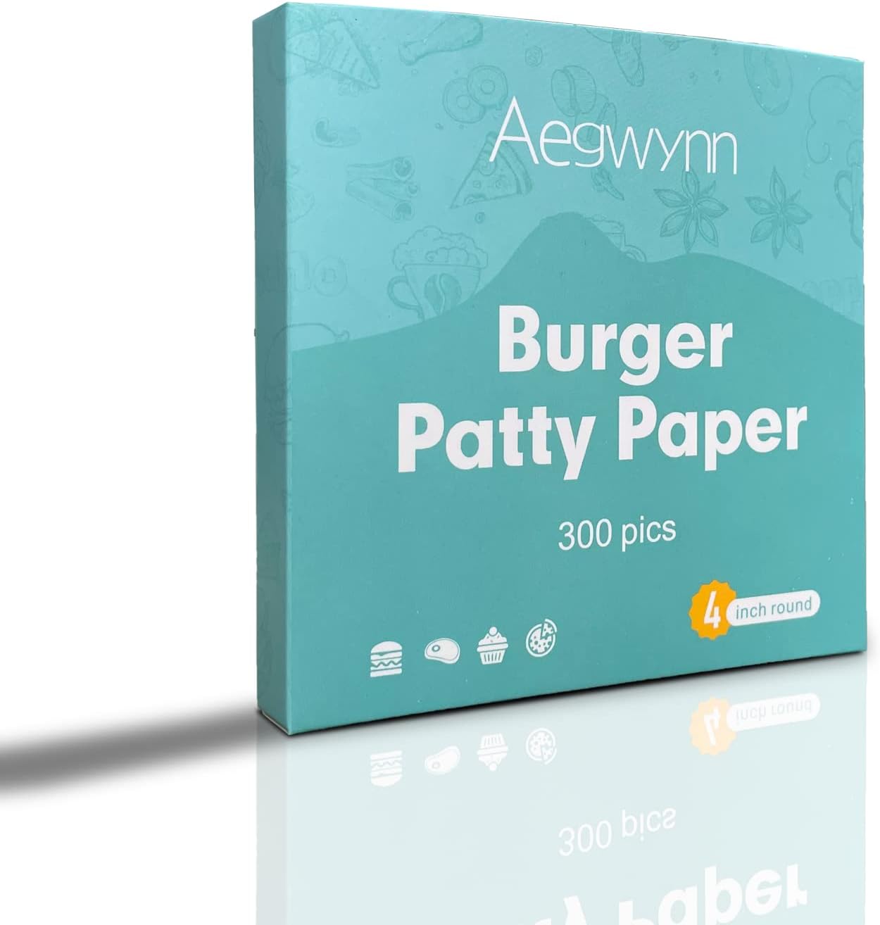 Aegwynn Hamburger Patty Paper Round 4 Inch 300 Pcs, Parchment Burger Papers Non Stick Easy to Remove Separate Frozen Pressed Patties 4 Inch