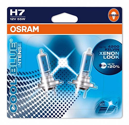 Osram 64210 Cool Blue Intense H7 Lámpara Halógena de Faros, 12 V, 55 W, Blíster Doble