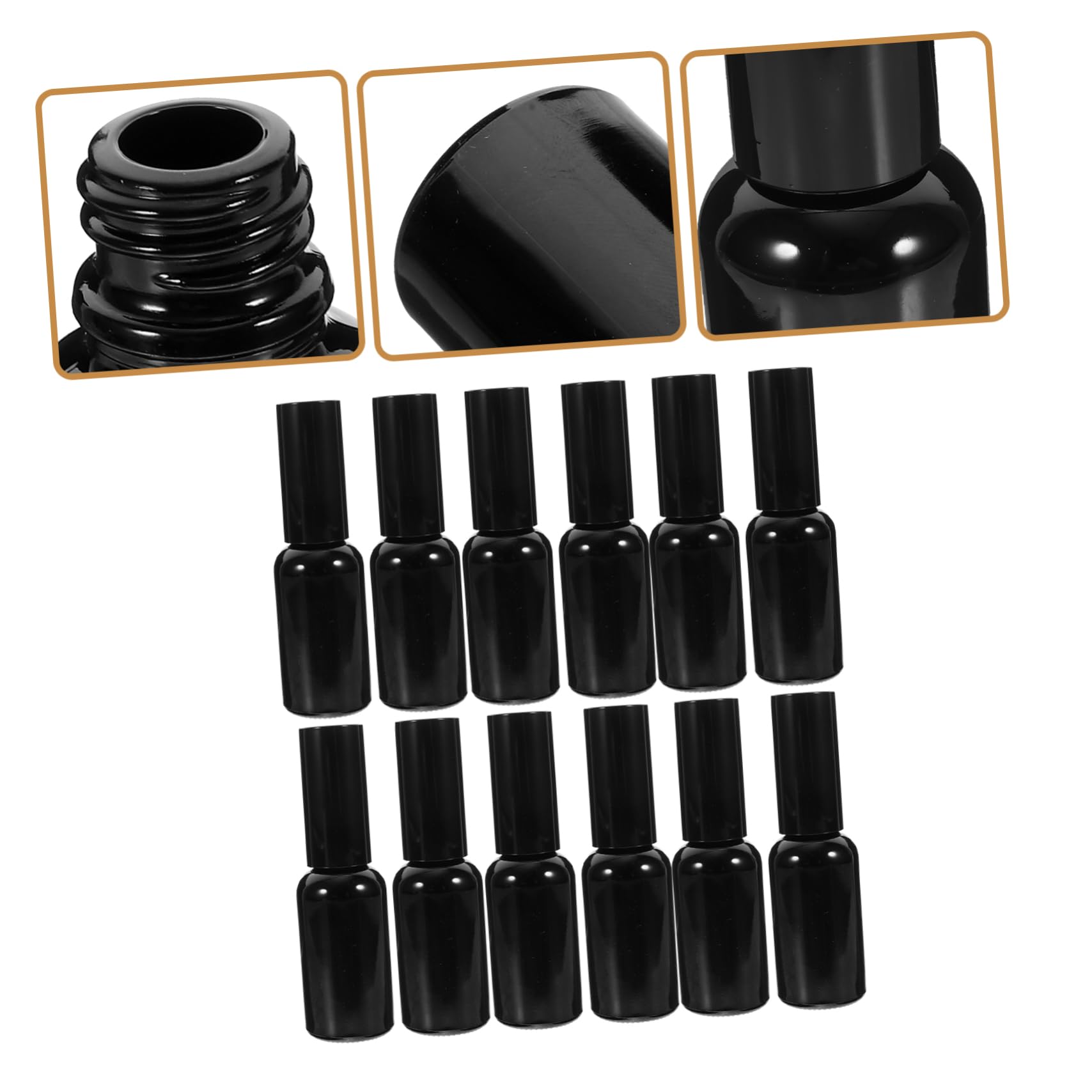 Healeved Nachfüllbare Sprühflaschen 30ml aus Glas Schwarz, 12 Stück