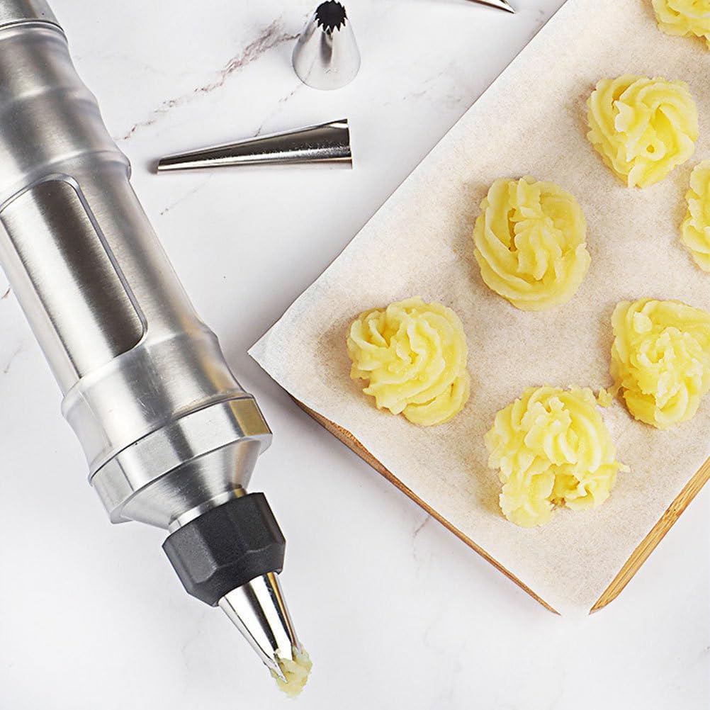 Dessert Decorating Syringe Set, Stainless Steels Frosting Filling Injector with 5 Piping Tips, Frosting Piping Kit for Cake Cookie,Cupcake Filler Tool, Dessert Decorating