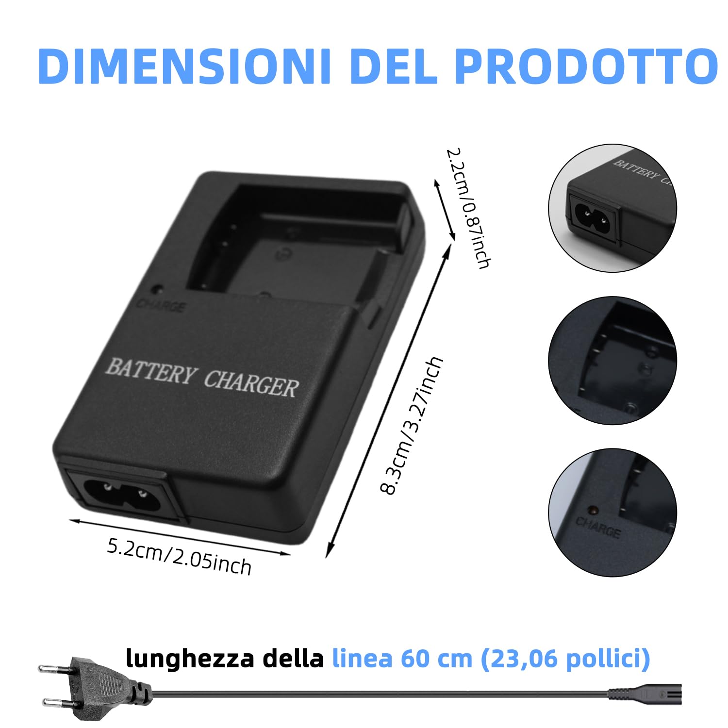 MH63 MH-63 Caricabatterie Rapido Compatibile con Batteria Nikon ENEL10 EN-EL10 e Coolpix S60, S80, S200, S210, S220, S230, S500, S510, S520, S570, S600, S700, S300, S40, S4000, S3000, S400, S40