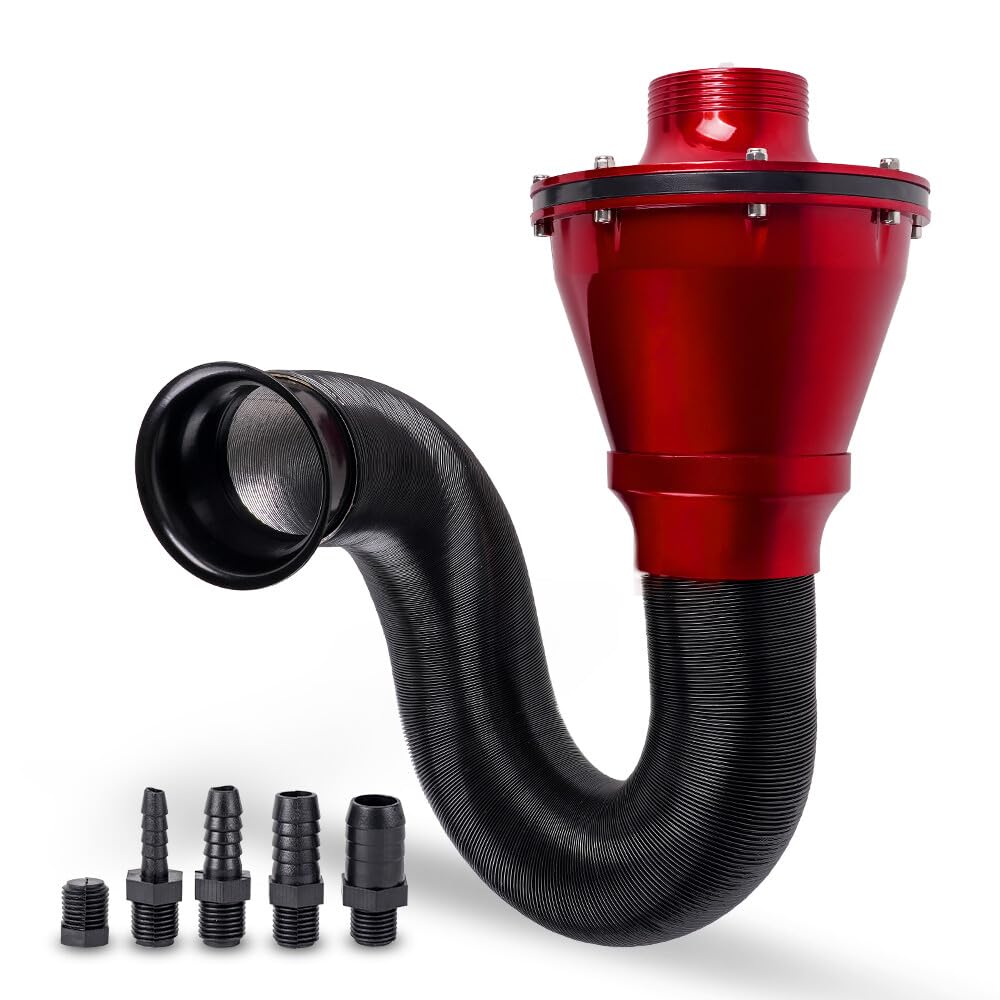 Sistema de admisión de aire frío universal de 70 mm, kit de filtro de aire rojo para coche