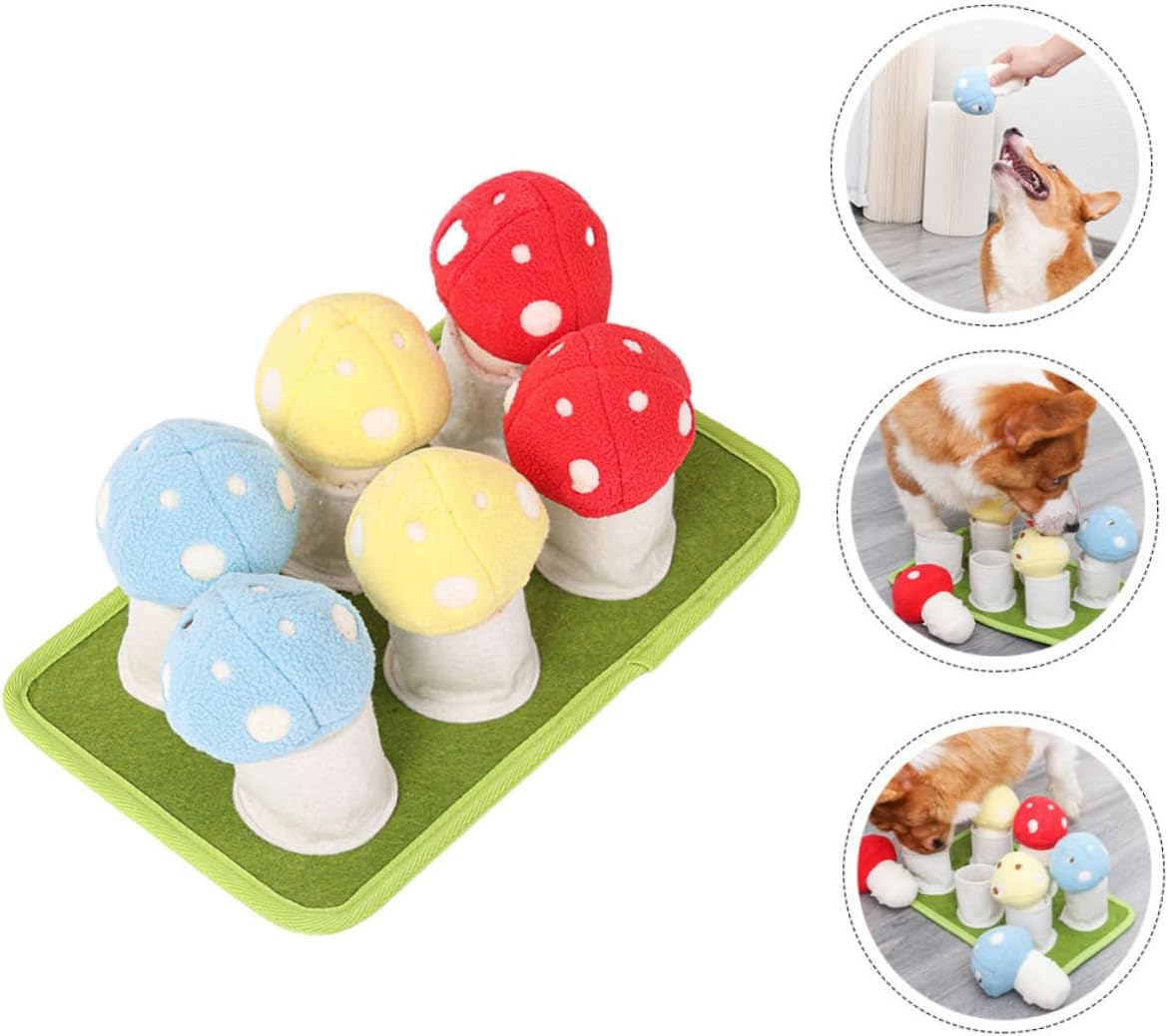 1Pc Slow Feeder Dog Interactive Pet Chew with Lovely Mushroom Design for Mental Stimulation and Training for Puppies and Dogs to Eat Slowly and Enjoy Foraging