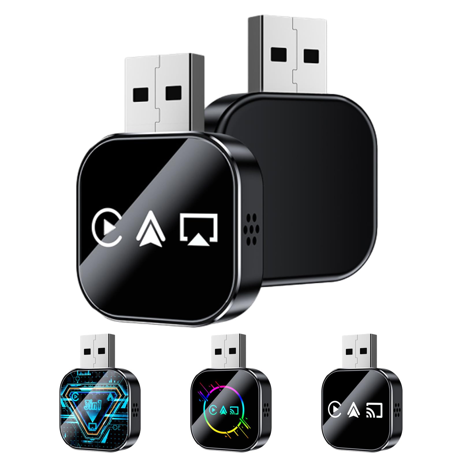 Adaptateur Carplay sans fil Kivont 3 en 1 avec WiFi 5GHz et Bluetooth 5.0 pour voiture