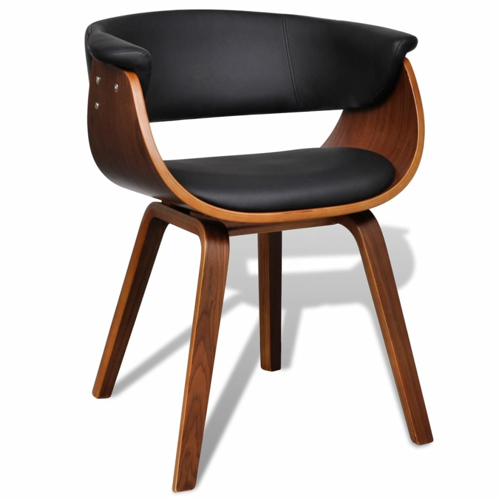 Chaises d'extérieur en simili cuir et bois pour table de terrasse