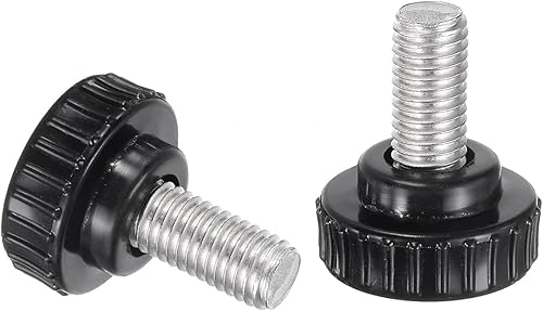 Miniatura 94 de uxcell Perillas de sujeción moleteadas M6 x 1.969 in métricas chapadas en zinc de acero al carbono rosca macho tornillo de pulgar en tipo 0.787 in