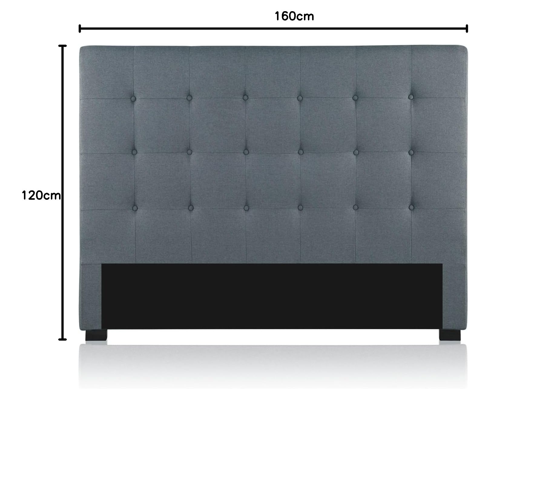 INTENSE DECO Tête de lit capitonnée Premium Tissu 160cm Gris