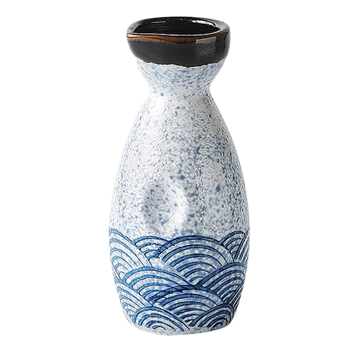 Botella de sake de cerámica esmaltada BATHVEVE de 180ml con diseño elegante minimalista