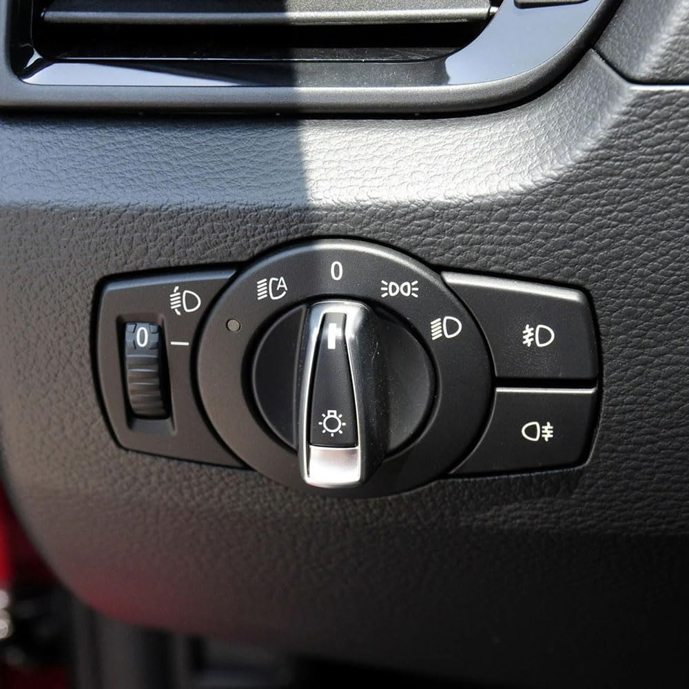 Interior Headlight Knob Switch Assembly, Headlamp Control Button for BMW 1 3 X1 Series E87 E88 E81 E82 E90 E91 E92 E93 E84 (Model B)