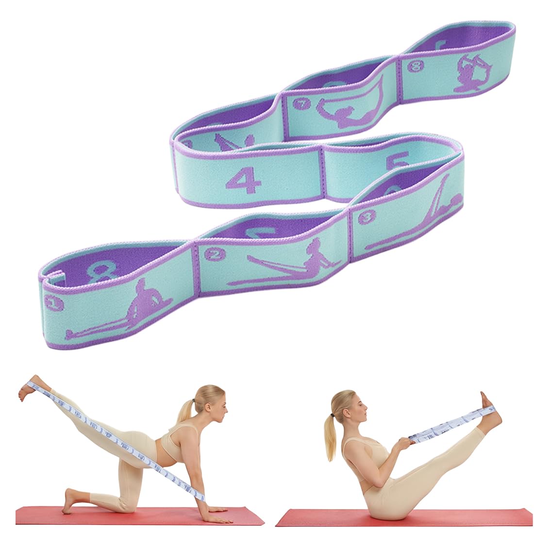 Élastique Musculation, Elastique Sport 8 Niveaux de Forces Bande Elastique Musculation, Elastique Sport Fitness Musculation pour Yoga Pilates