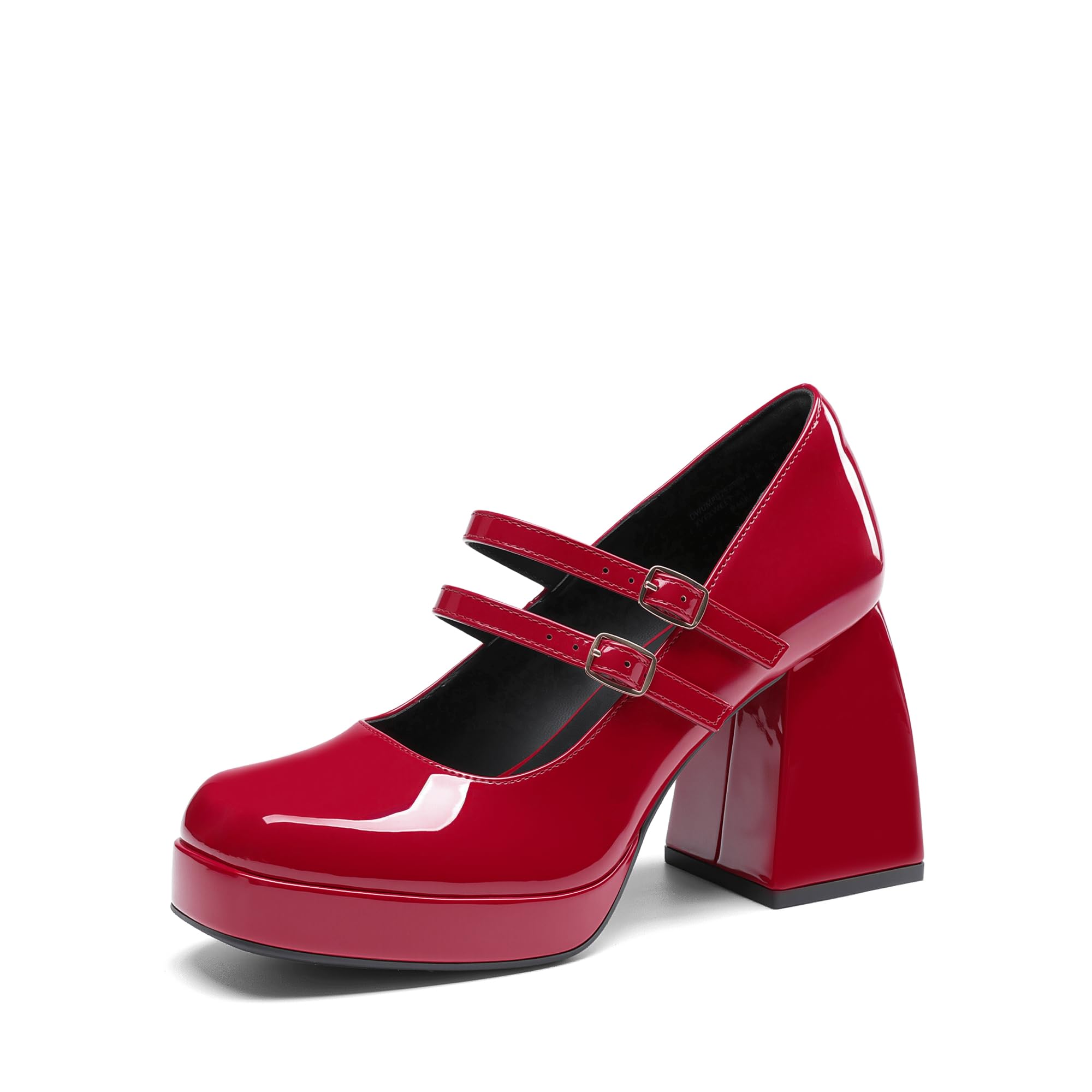 DREAM PAIRS Scarpe con Tacco Alto Mary Jane a Piattaforma per Donna, Tacco Chunky Chiuso, Décolleté con Doppio Cinturino in Stile Y2K