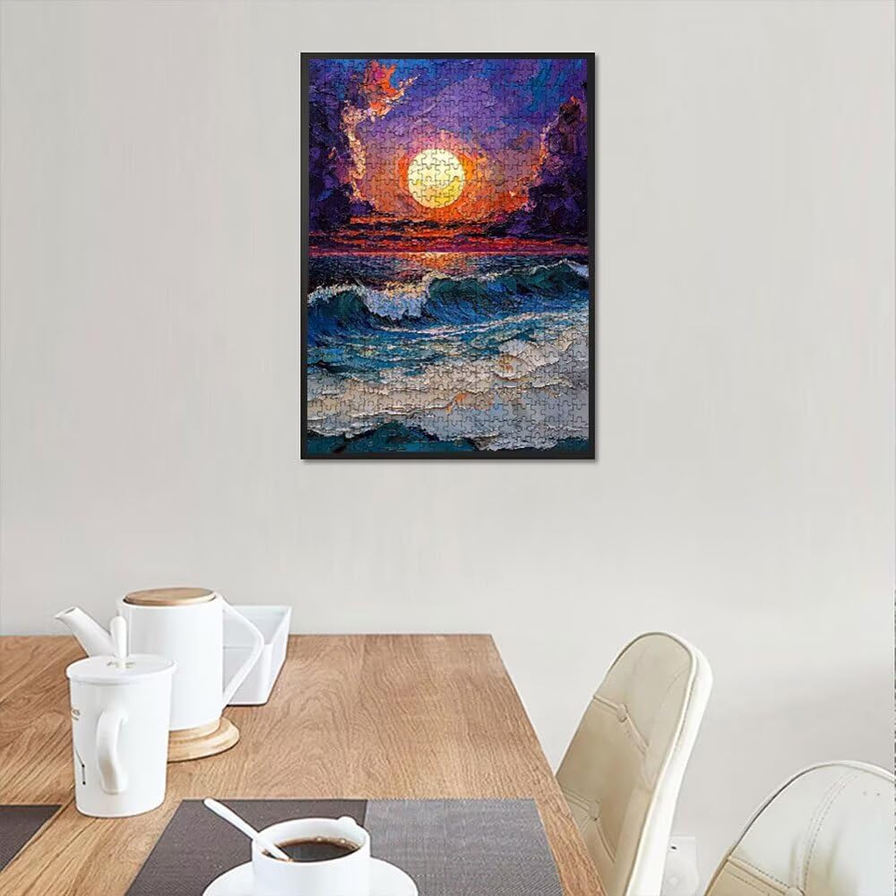 Puzzle 2000 sztuk, zachód słońca morze puzzle dla dorosłych 2000, drewniane puzzle, klasyczne gry edukacyjne, niemożliwe wyzwanie, gry i zajęcia rodzinne, prezent kreatywny DX0YL1-785