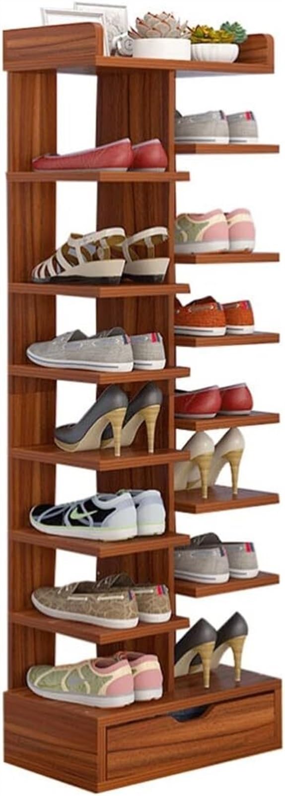 Étagère à chaussures d'entrée 9 étages : meuble de stockage vertical 113CM