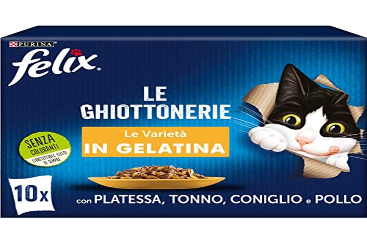 Purina Felix Nassfutter für Katzen mit Platessa, Thunfisch, Kaninchen und Huhn, 60 Beutel à 85 g