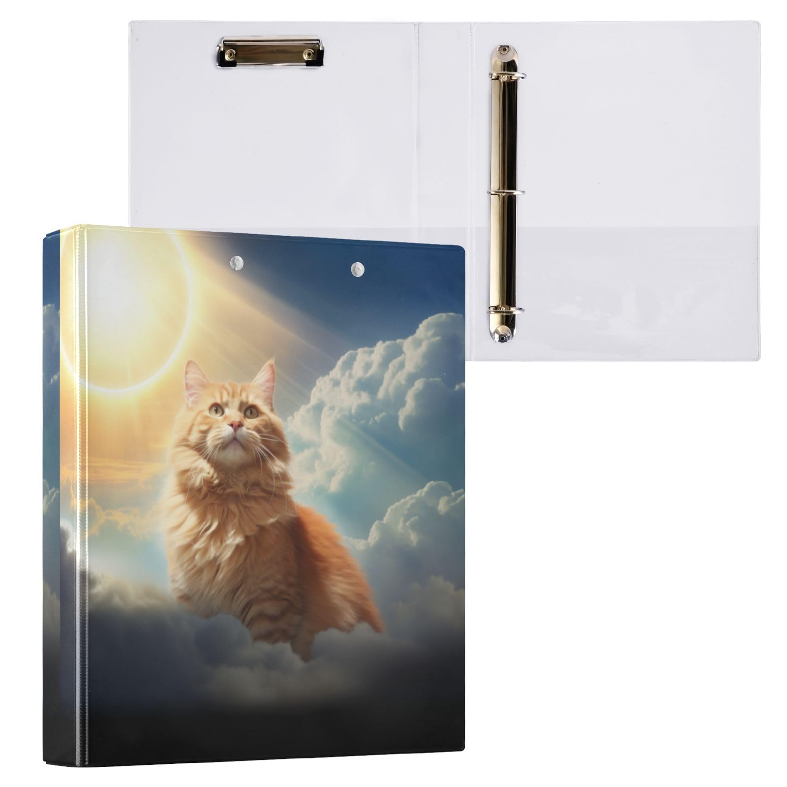Heaven Kitty, raccoglitore a 3 anelli, 3,8 cm, contiene 200 fogli con 3 tasche interne in PVC trasparente, per scuola e ufficio