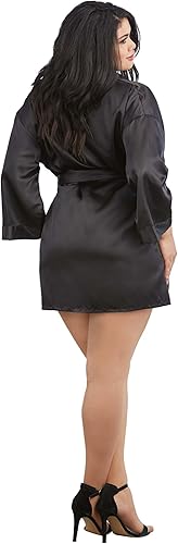 Vista 2 de Dreamgirl 3717X Plus Size Shalimar CharmeuseMujer a corto kimono Robe