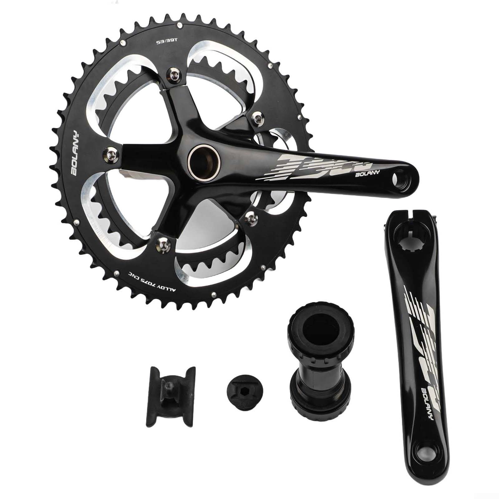 Guarnitura per bici da strada, 170 mm, doppia corona 53T 39T 130BCD in lega di alluminio per ciclismo a 10 11 velocità nera lavorata CNC per prestazioni affidabili con