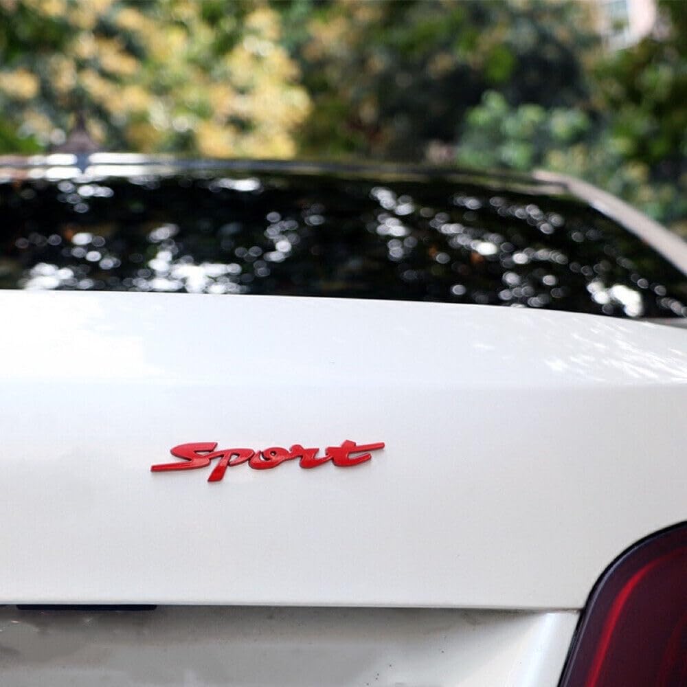 Sakuun Sleek Sport 3D Metal Chrome Sticker Emblem Badge-Stylish Logo for Cars, Bikes & More- Size 13x2cm- Vehicle Accessory Elegant Design Red. - Image 4 thumbnail