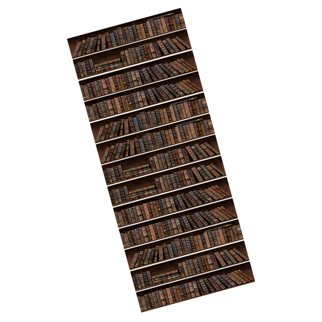 Autocollants escaliers bibliothèque en PVC : contremarche vintage 13 pièces