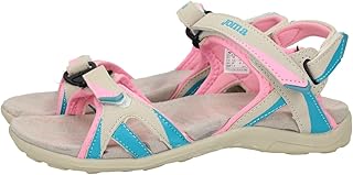 SBOLLS2425V Sandalias para Mujer en Color Rosa y Beige, con Cinta Textil Adhesiva, Sandalias para Verano, cómodas y Ligeras Mujer Sandalias