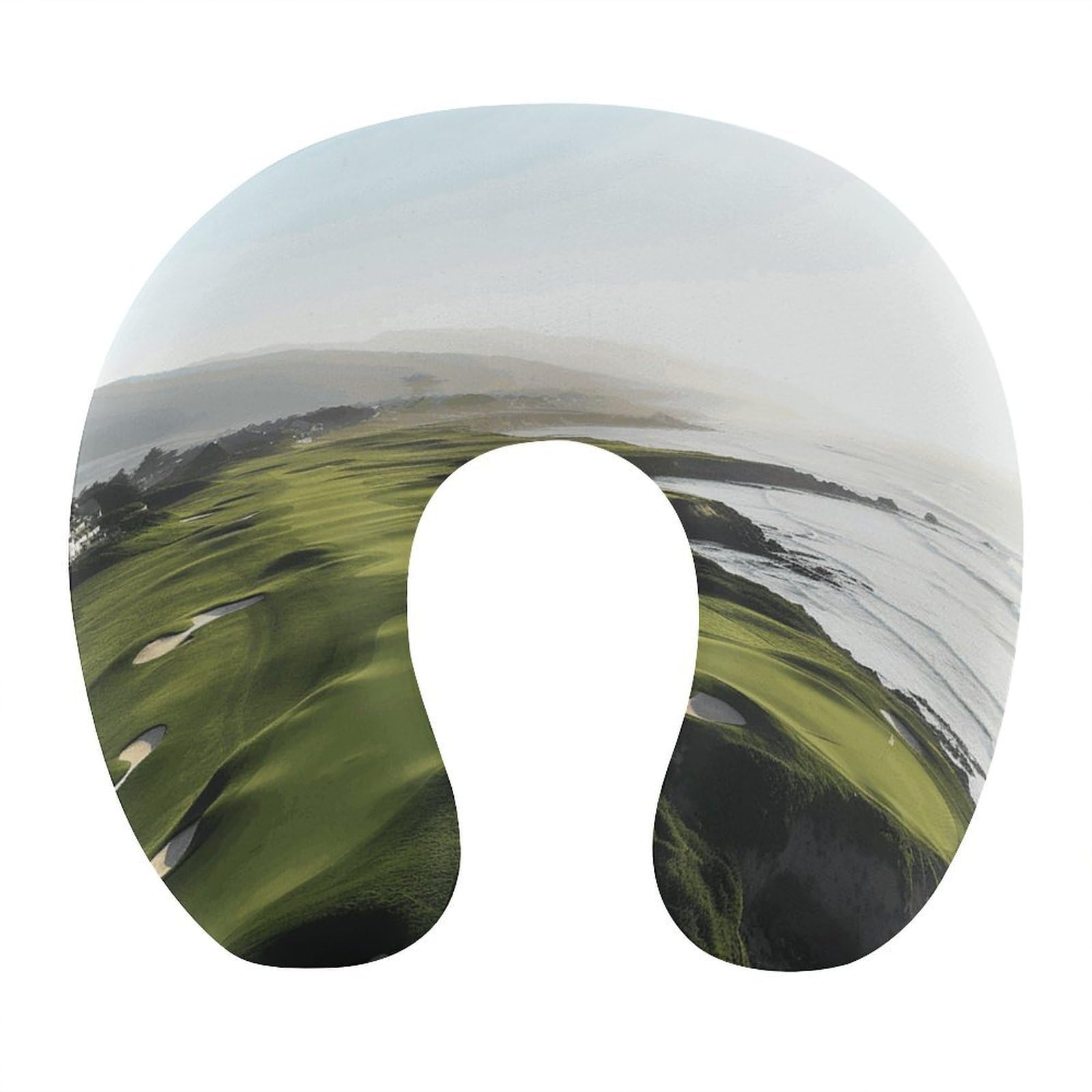 Adfgyerh Style Seaside Golf Course U-Shaped Pillow，Memory Foam Pillow Core，Cushion ，Provide Neck Support ，Travel Pillow，Suitable For Airplanes, Cars, Homes, And Offices.