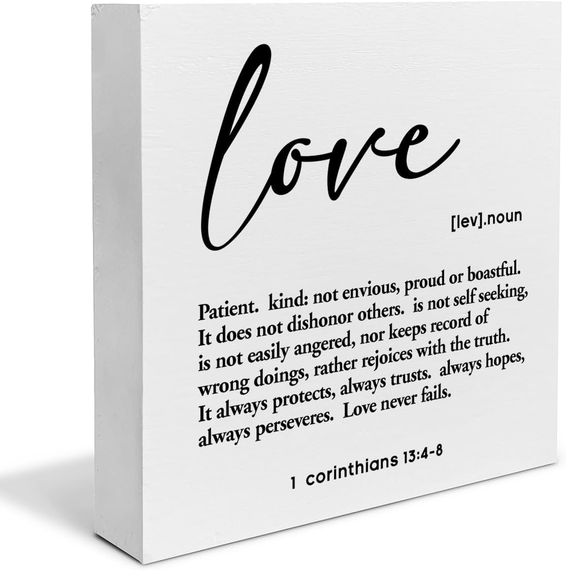Amazon.com: Christian Sign Love Definition Bible Verse Wooden Box Sign