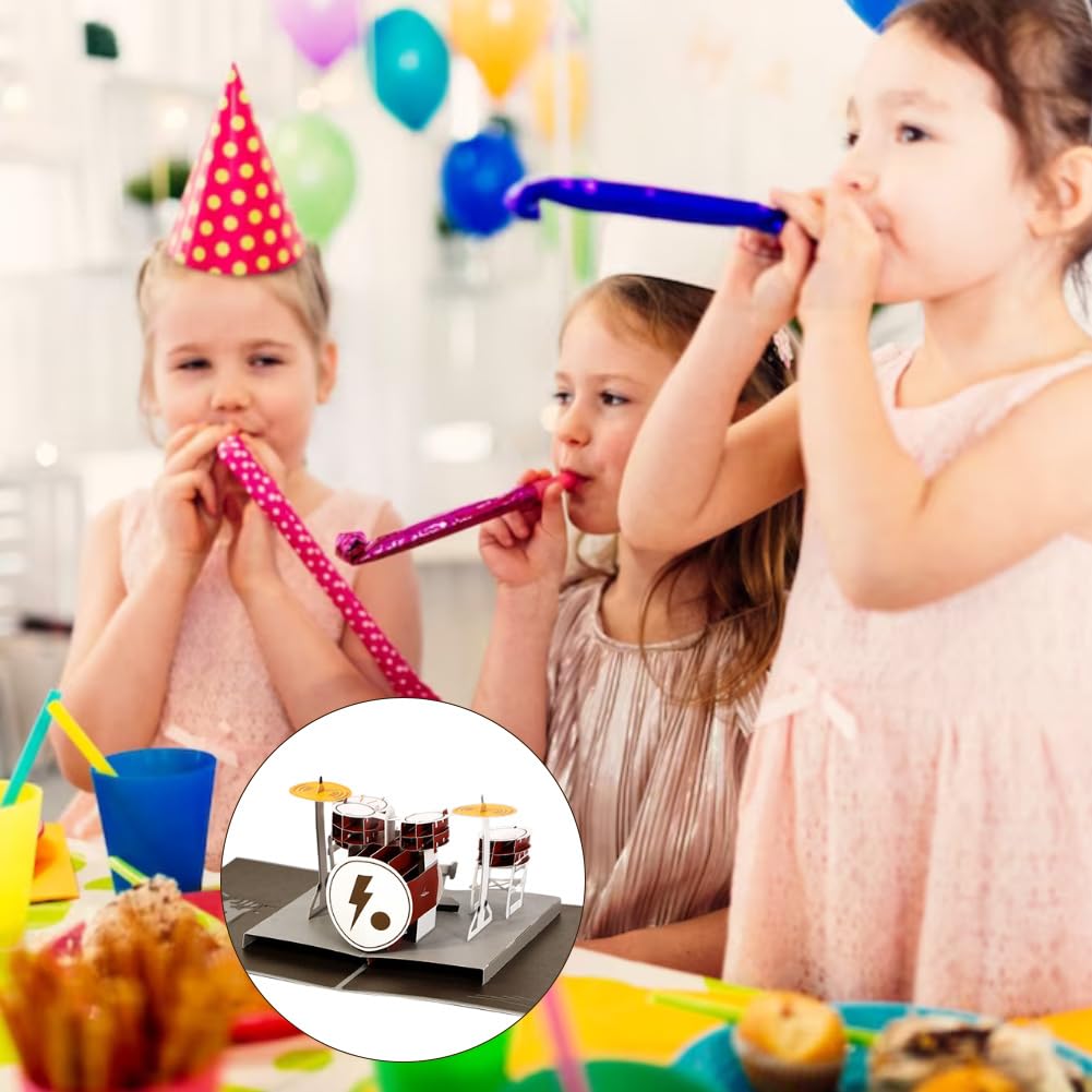 Design3dkarten® Carte Pop-up Avec Batterie - Carte D'anniversaire Pour Batteur, Groupe De Rock Ou Comme Cadeau D'argent Pour Musiciens