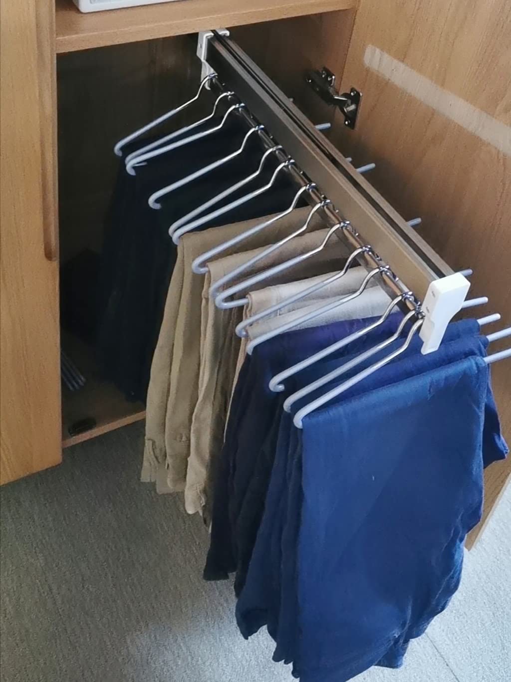 corner wardrobe， Clothes Rail, Steel Extendable Closet Rod For Pants Clothing Storage(550mm)