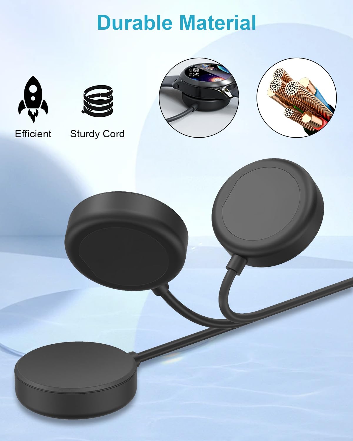 2-Pack Caricatore Smartwatch per Samsung Galaxy Watch 7/Ultra/Watch 6/6 Classic/Watch 5/Watch 5 Pro/Watch 4/4 Classic/Watch 3, Caricatore Orologio Caricabatterie Smartwatch Cavo Ricarica Smartwatch