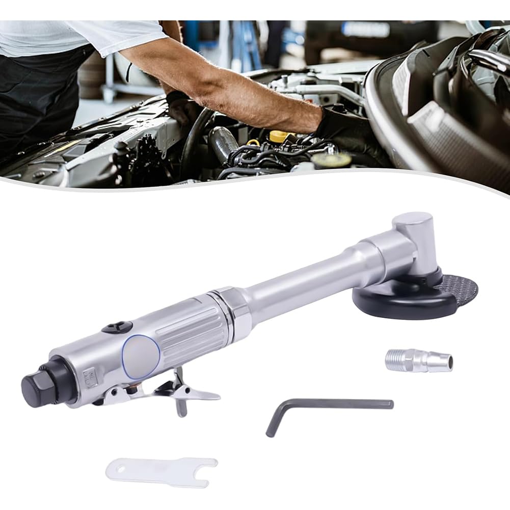 Winkelschleifer, Langer Griff Pneumatischer Trennschleifer, Druckluft-Winkel Kantenschleifer Poliermaschine, 18000RPM 90 PSI Einstellbare Geschwindigkeit, 1/4 Zoll Lufteinlass