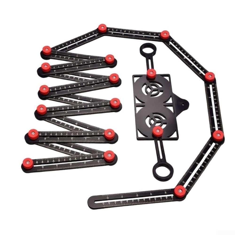 Regla Plegable Aluminio 16 Sectores para ajuste Ángulo para preciso(Ruler + Locator)