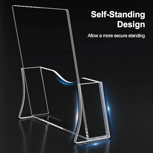Vista 10 de Soporte para folletos acrílico, 8.5 x 11 pulgadas, soporte de acrílico transparente para literatura, soporte de exhibición de folletos de plástico