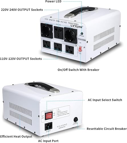 Miniatura 2 de LVYUAN Convertidor de potencia del transformador de voltaje de 5000 W, elevador de 110 V a 220 V, reductor de 220 V a 110 V, 110120 voltios - 220240