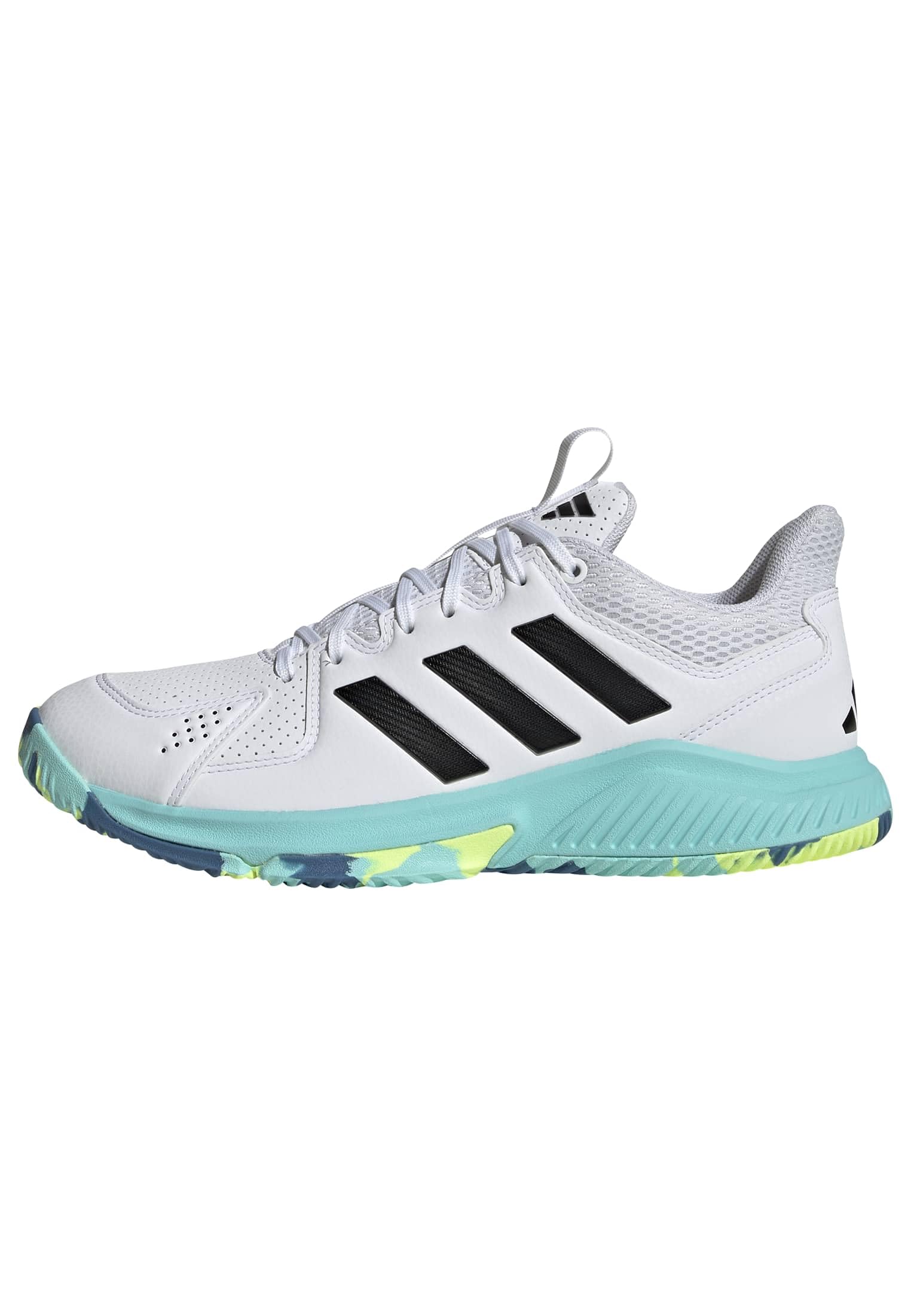 adidas Women's Court Flight Shoes, FTWR White/core Black/Flash Aqua, 6.5 UK