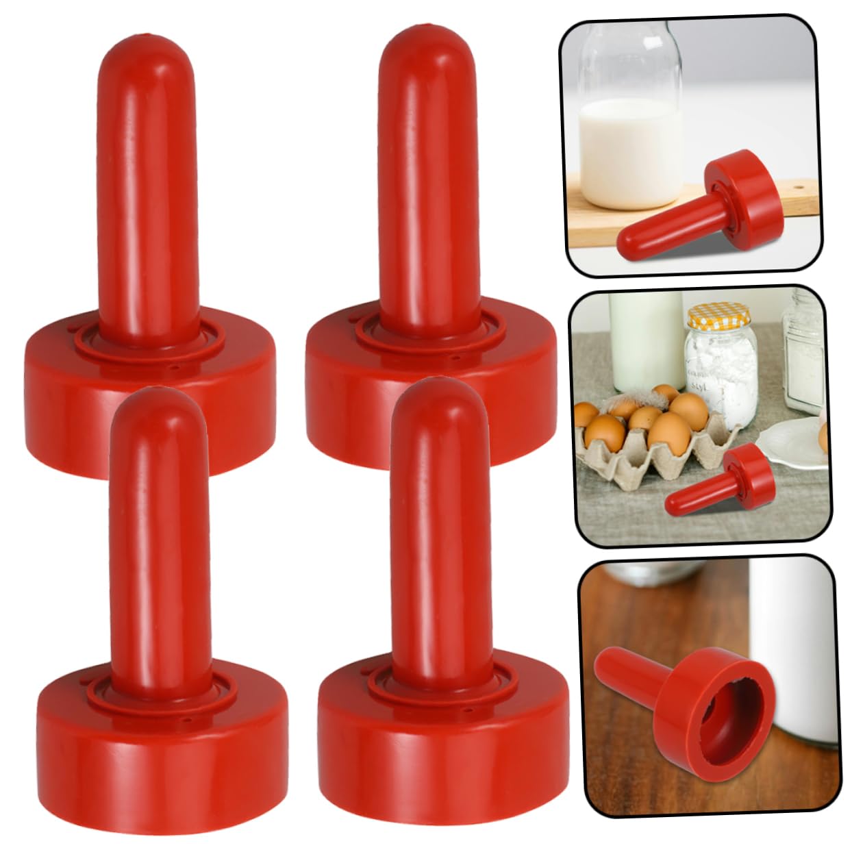 Happyyami Tetinas para Biberón de Cordero de Goma Roja 10 Piezas para Alimentación de Terneros y Lechones Accesorios Duraderos para Granja y Rancho