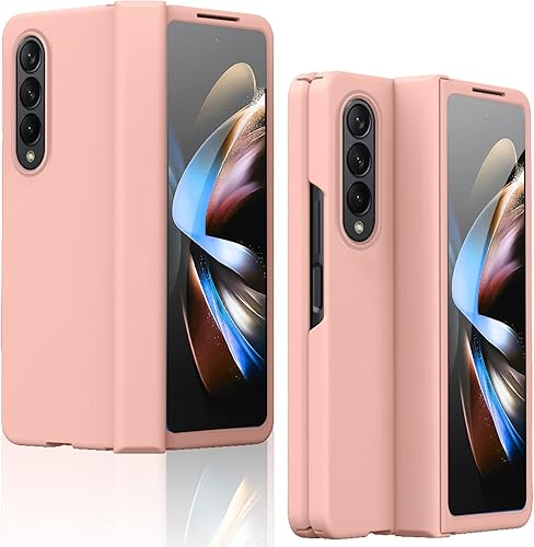 Miimall Funda compatible con Samsung Galaxy Z Fold 4 con protector de vidrio duro todo incluido, antihuellas, a prueba de golpes, con bisagra, para