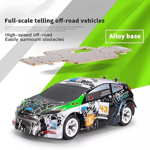 Miniatura 2 de Hobby RC Cars, 18.6 mih escala 128, auto de control remoto rápido de alta velocidad para adultos y niños, chasis de aleación de 4WD 2.4 GHz,