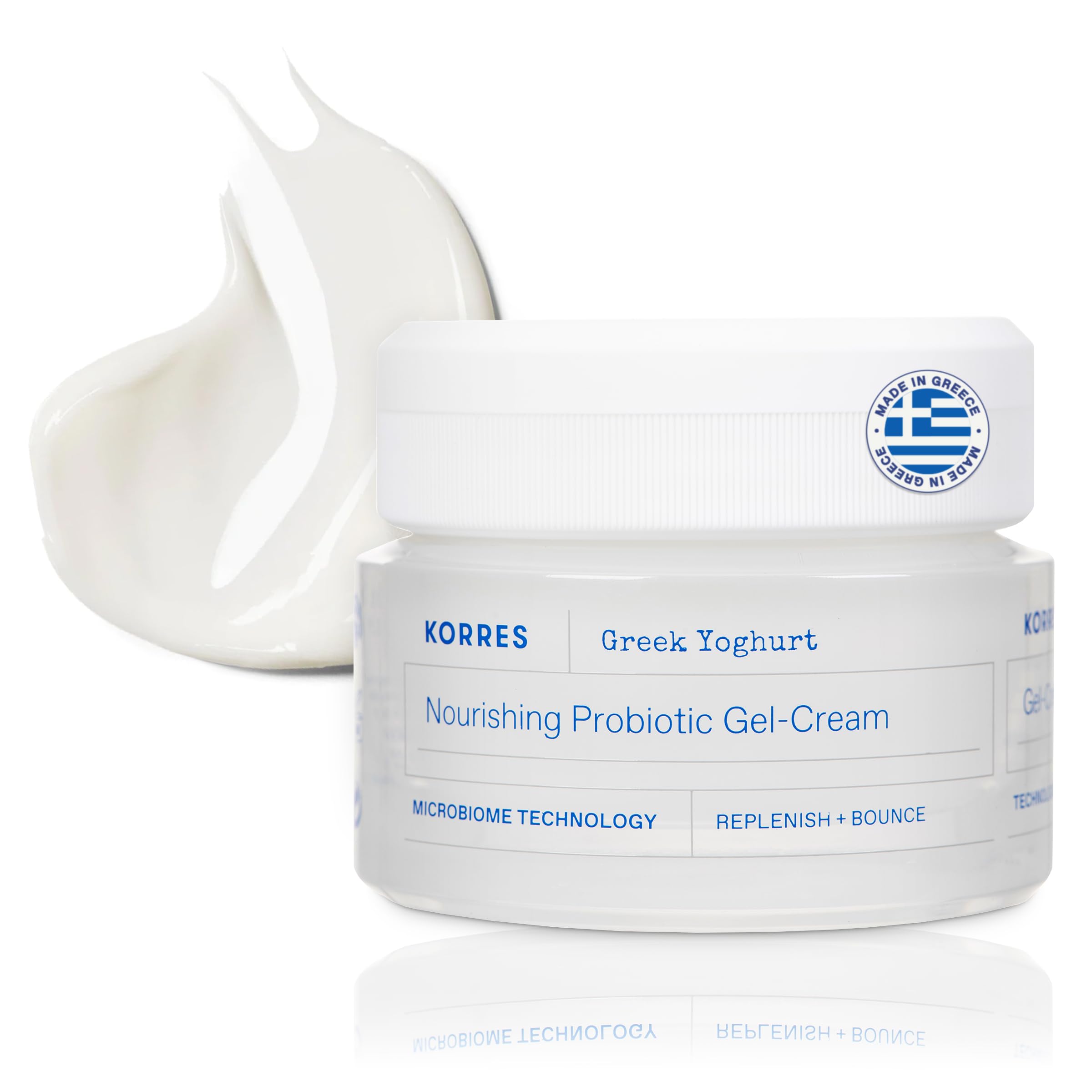KORRES Greek Yoghurt Probiotic Gel Face Cream with Hyaluronic Acid, Probiotics and Microbiome Technology, Hydrating and Moisturizing Facial Moisturizer for Sensitive Skin Care, 1.4 fl oz