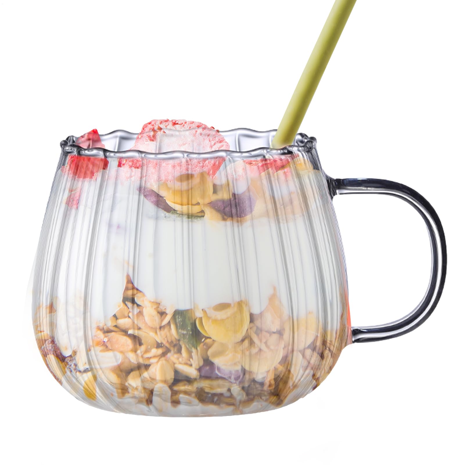 400 ml Pumpkin Shape Glass, Pumpkin Glass Cup, Dishwasher Cup with Handle, 2.95 x 2.36 x 3.15 Inches, Party Photo Booth Props for Milk Tea, Milk Powder, Soda Water, Hot Coffee, Soy
