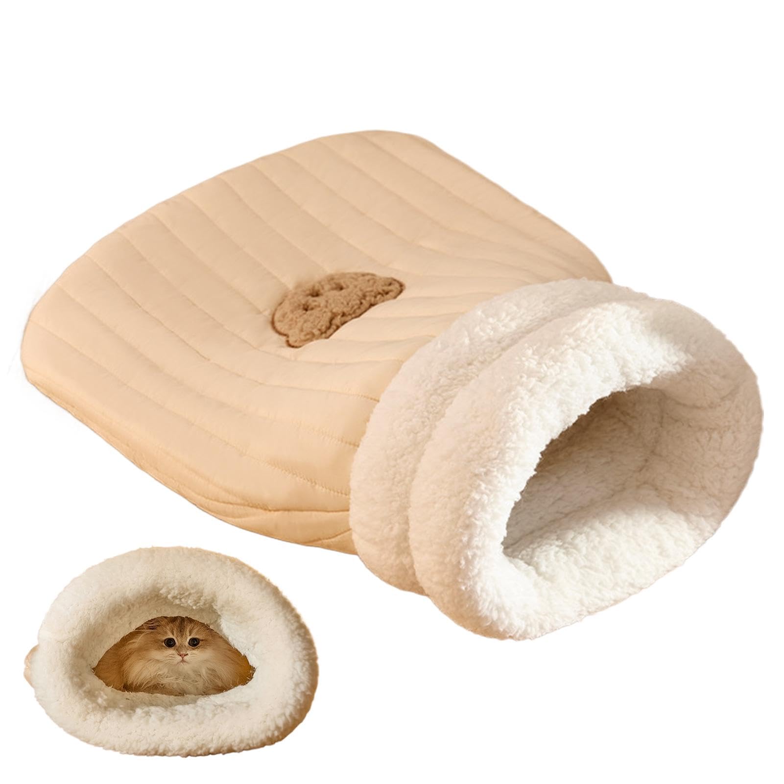 Saco de Dormir para Gatos, Saco de Dormir para Mascotas, semicerrado, Saco de Dormir de Invierno para Gatos, Cama para Perros para Camping, Manta Lavable para Gatos y Perros pequeños