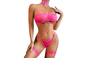 Sheer Mesh Lingerie Set, Sexy Bra And Panty 4PC: Embrace Unforgettable Intimacy