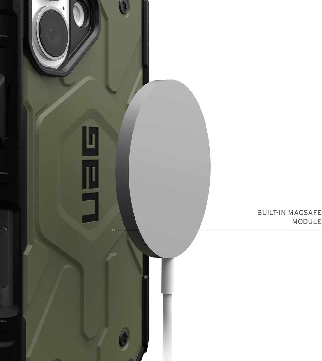 URBAN ARMOR GEAR UAG Designed for iPhone 16 Plus Case 6.7" Pathfinder - Compatible with MagSafe Charging Rugged Shockproof Anti-Slip Military Grade Protective Cover, Olive Drab