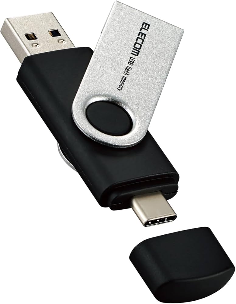 新品ELECOM USBメモリ 256GB Amazon | エレコム USBメモリ 256GB 回転カバー Type-C USBA